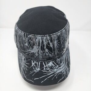 HYP Cadet Hat 57cm Splatter Graphic Print Cotton Blend Military Cap Black New